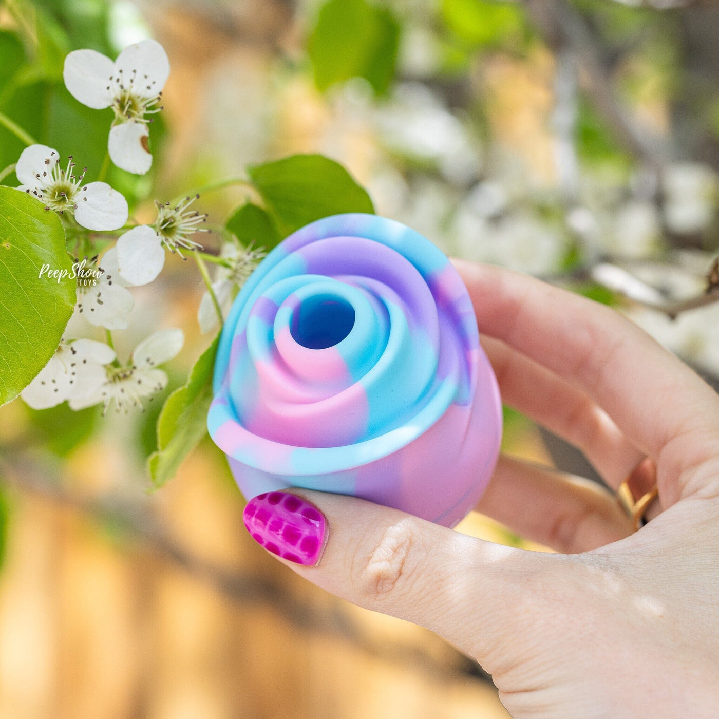 Zen Rose Suction Toy by Viben - 3 color marble - Hamilton Park Electronics