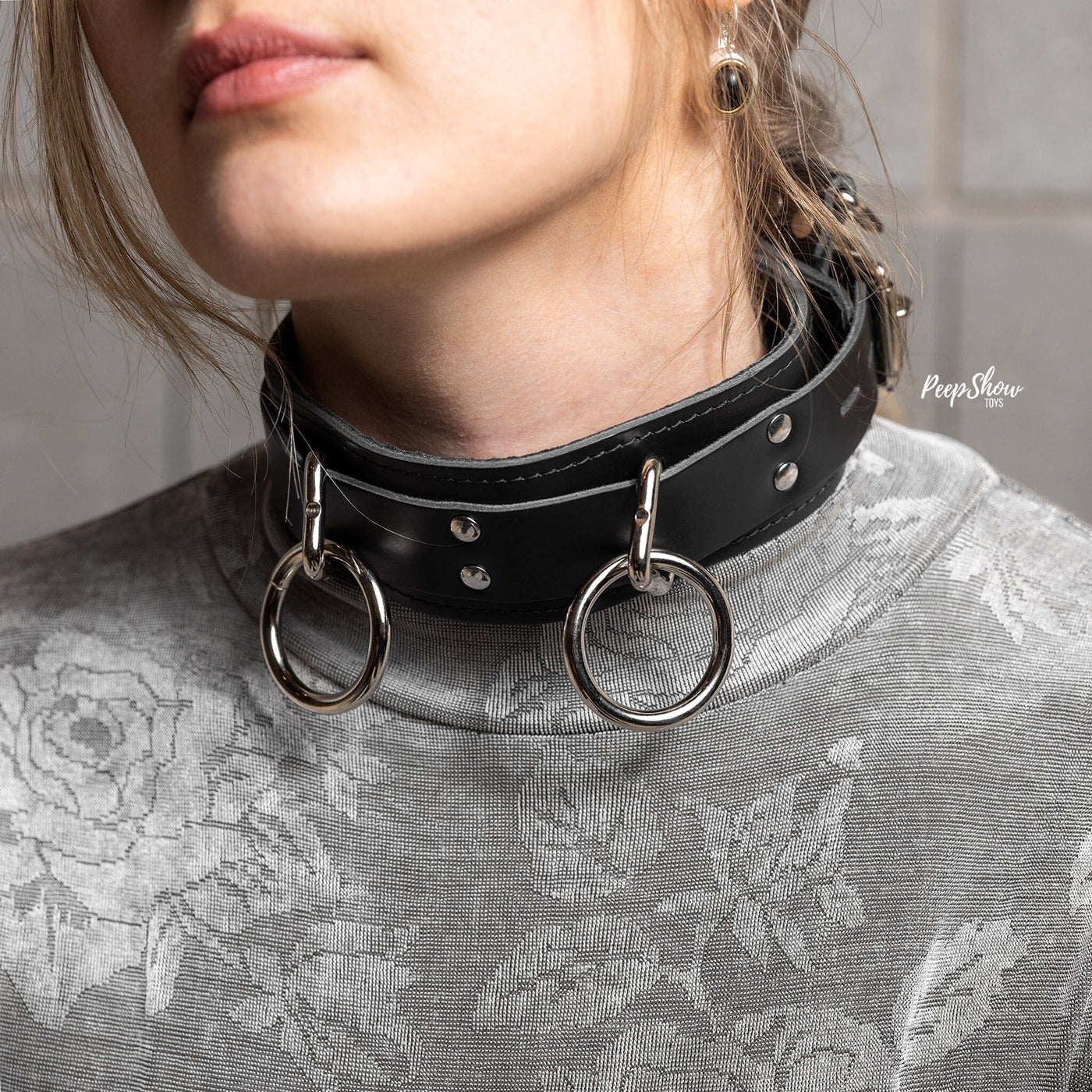 Locking 3 Ring Leather Collar