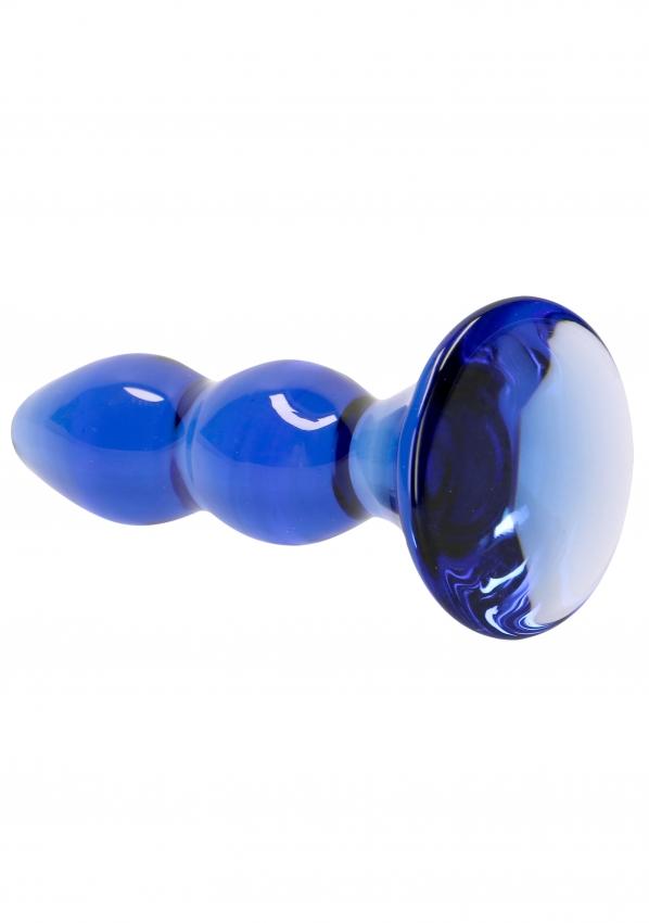 Pleaser Blue Glass Butt Plug by Chrystalino - Hamilton Park Electronics