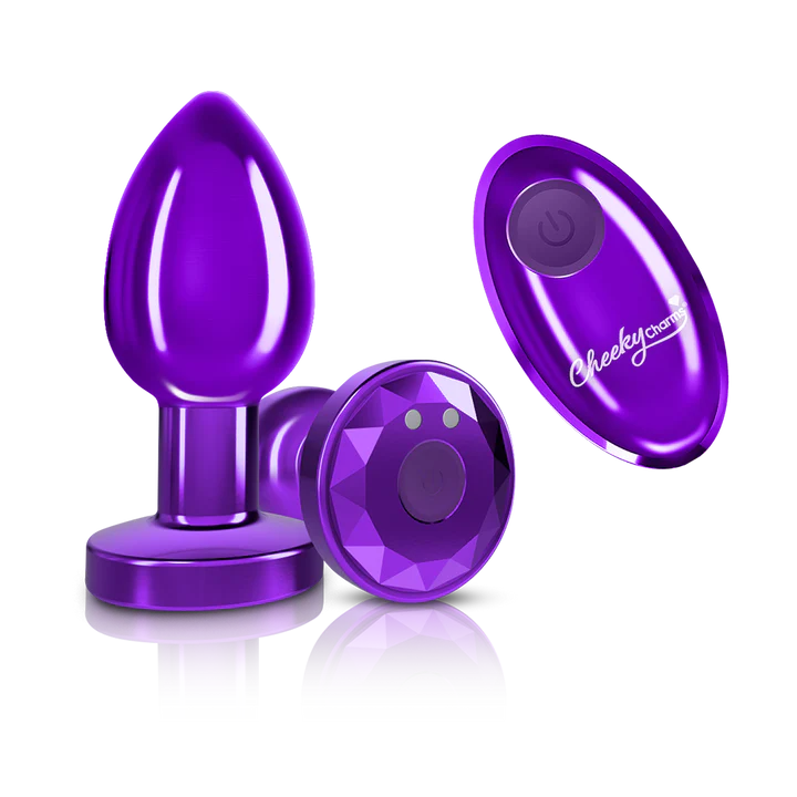 Cheeky Charms Vibrating Metal Butt Plug with Remote Control - Hamilton Park Electronics
