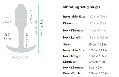 b-Vibe Vibrating Snug Plug Weighted Silicone Butt Plug - Hamilton Park Electronics