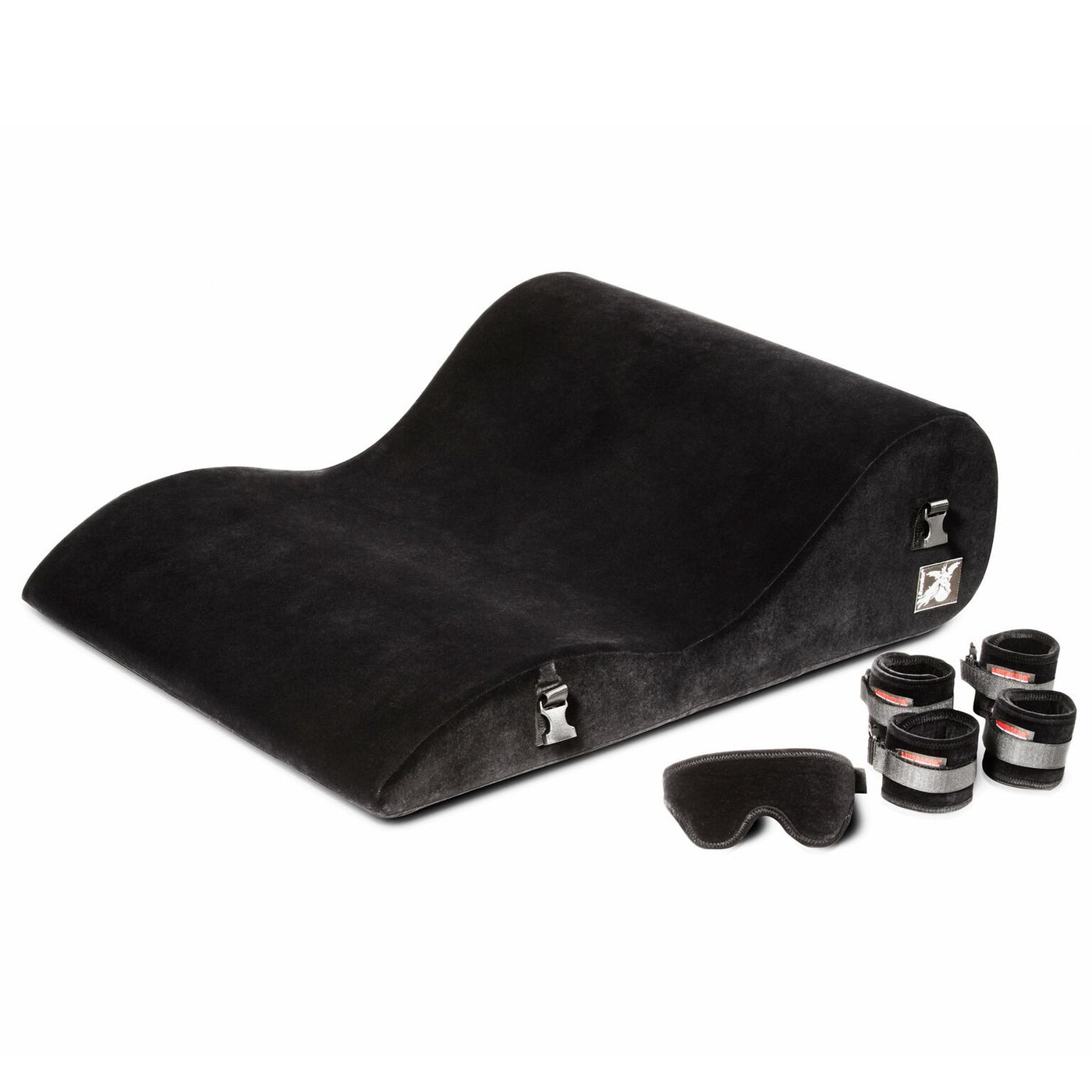 Liberator Black Label Hipster Sex Cushion with Wrist Cuffs, Blindfold, & Tethers - Hamilton Park Electronics