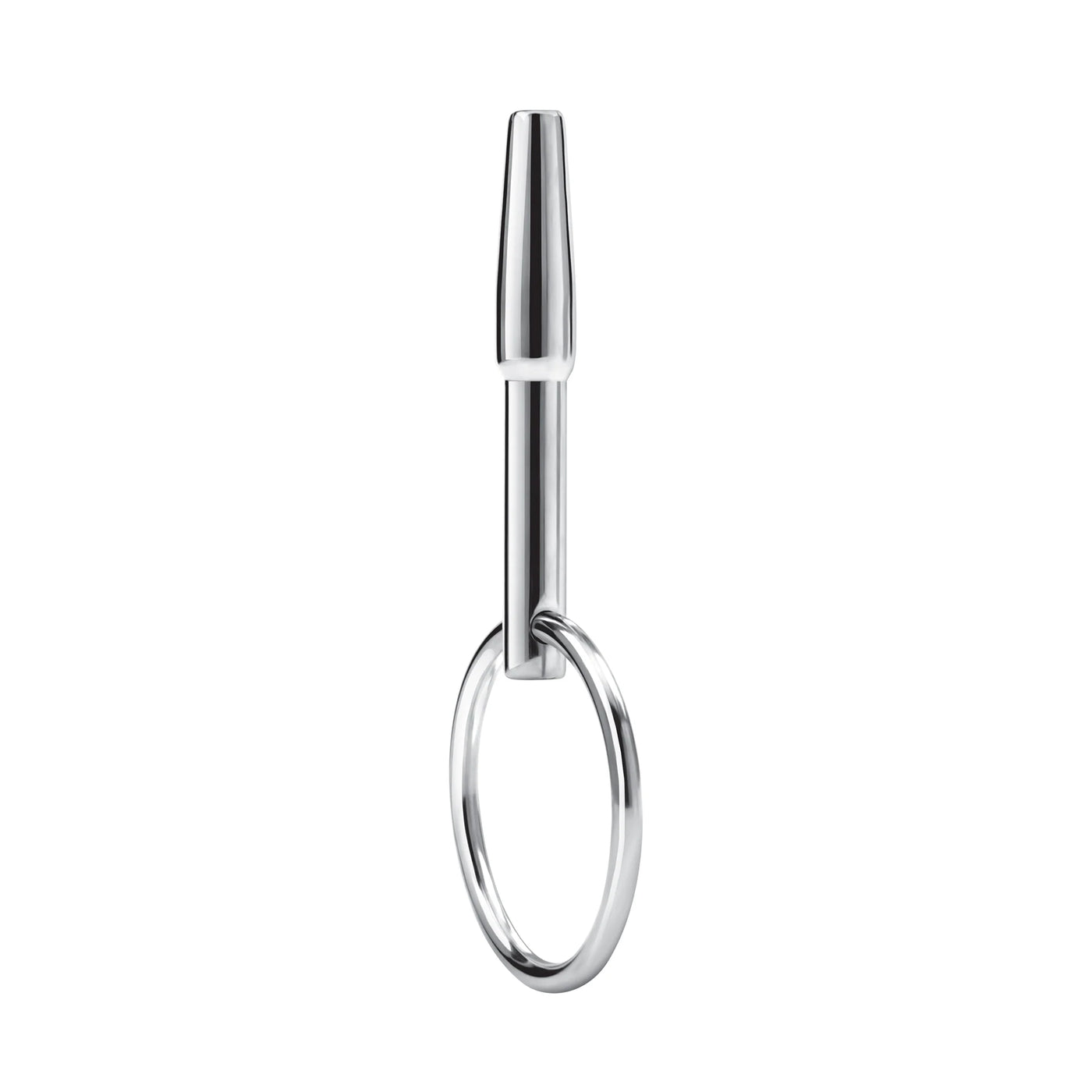 Blueline Hollow Penis Plug with Ring Urethral Probe, Stainless Steel - Hamilton Park Electronics