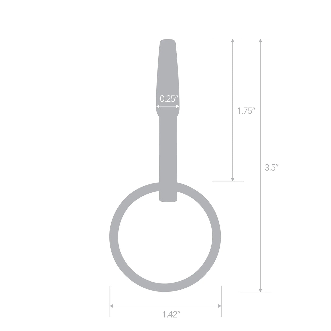Blueline Hollow Penis Plug with Ring Urethral Probe, Stainless Steel - Hamilton Park Electronics
