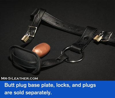 Mr. S Leather Butt Plug Harness, Lockable - Hamilton Park Electronics