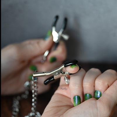Chained Nipple Clamps - Adjustable with Padded Tips - Hamilton Park Electronics