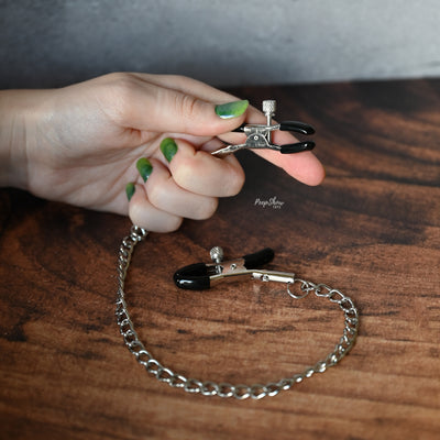 Chained Nipple Clamps - Adjustable with Padded Tips - Hamilton Park Electronics