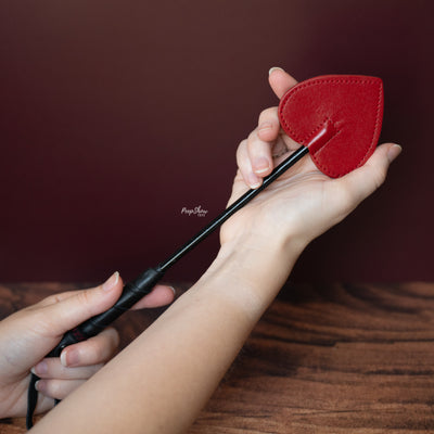 Red Leather Mini Spade Paddle