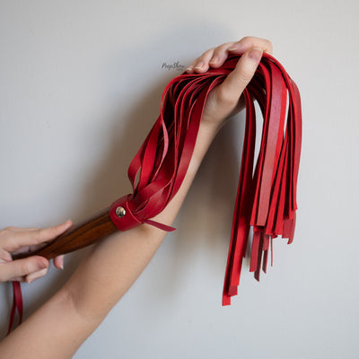 Wooden Handle + Leather Flogger - Hamilton Park Electronics