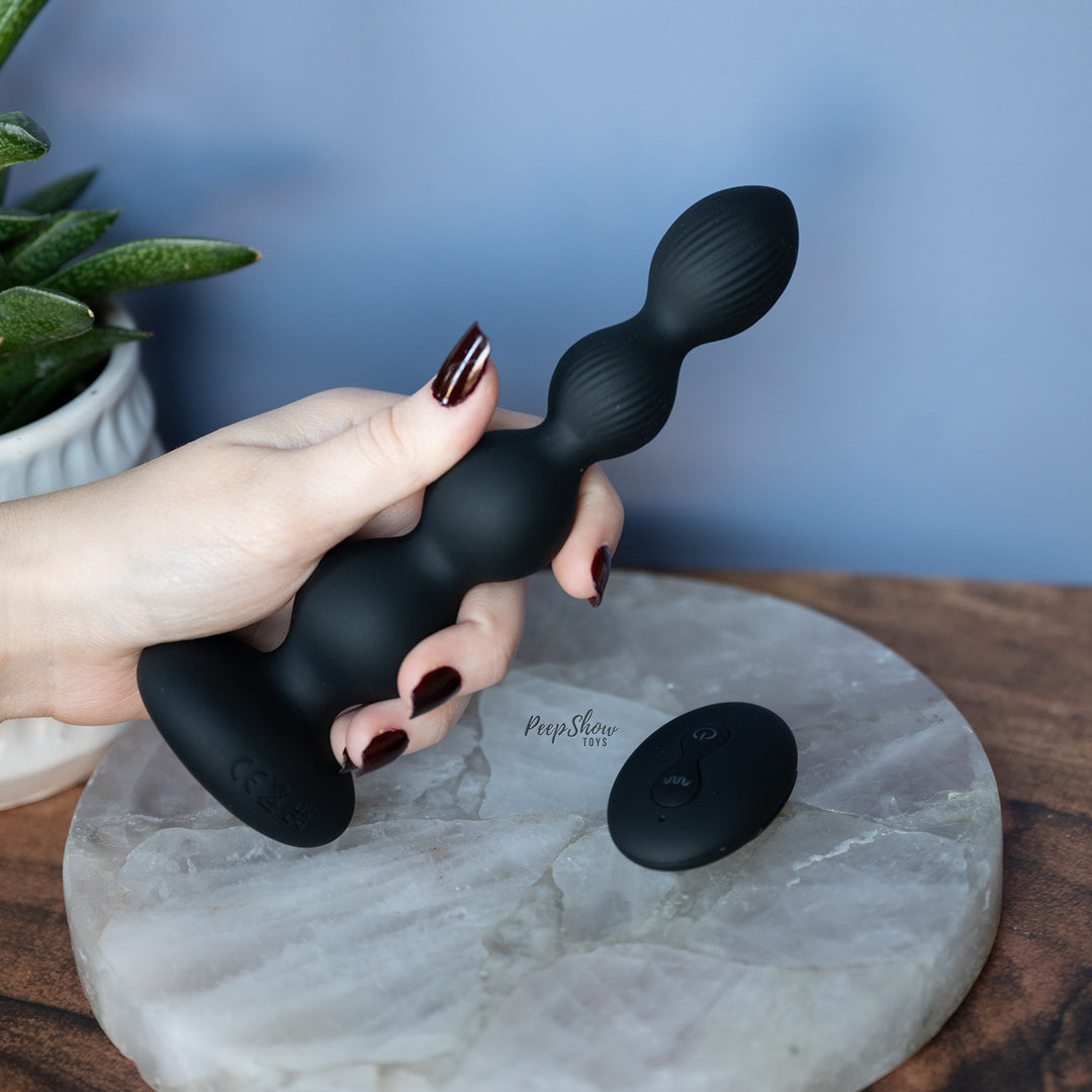 anal orgasm vibrator Trilux Kinky Finger Rabbit Vibrator with Anal Beads main image 1