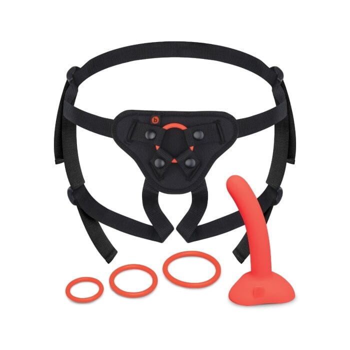 Beginners Strap-On Harness Set with 5-Inch Silicone Dildo & 3 O-Rings