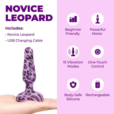 Leopard Novice Plug Vibrating Anal Toy for Beginners
