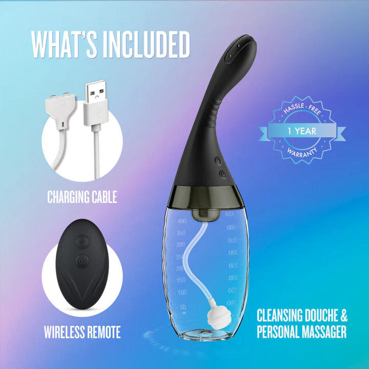 Aqua Jet Vibrating Anal Douche Cleaner - Remote Control Silicone Enema  Hamilton Park Electronics