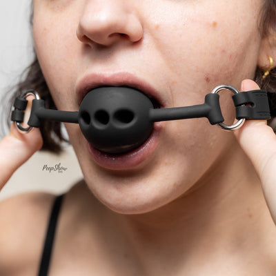 Breathable Silicone Ball Gag in Mouth