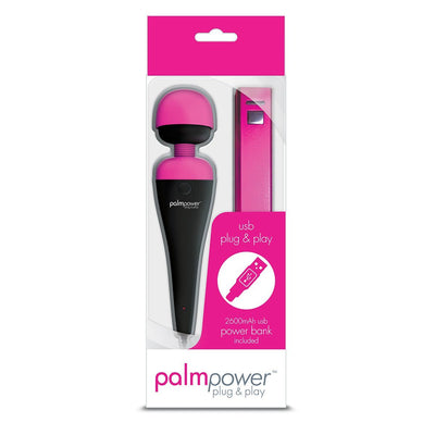 BMS Factory PalmPower Plug & Play Massager Corded Rechargeable Wand Vibrator - Hamilton Park Electronics