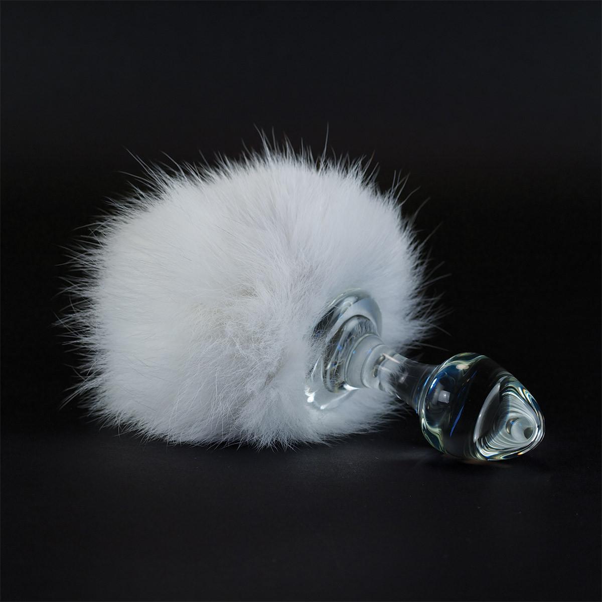 Magnetic Bunny Tail Glass Butt Plug By Crystal Delights - Hamilton Park Electronics