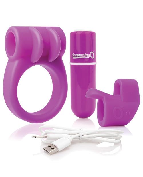 Charged Combo Kit #1 With Silicone Cock Ring and Finger Vibrator - Hamilton Park Electronics