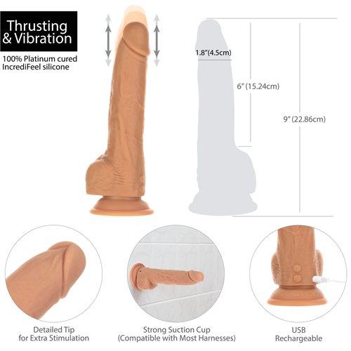 BMS Factory Naked Addiction Thrusting Dildo with Suction Cup - Hamilton Park Electronics