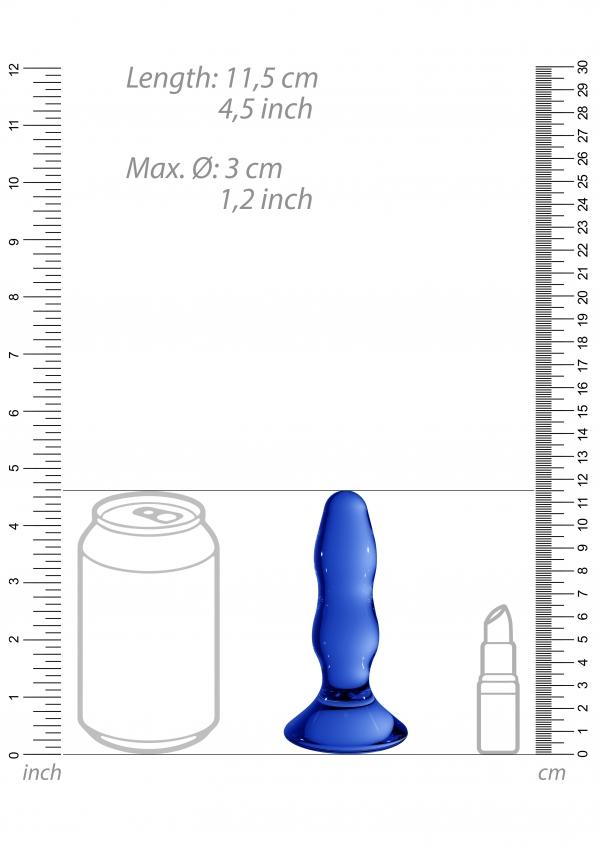 Pleaser Blue Glass Butt Plug by Chrystalino - Hamilton Park Electronics