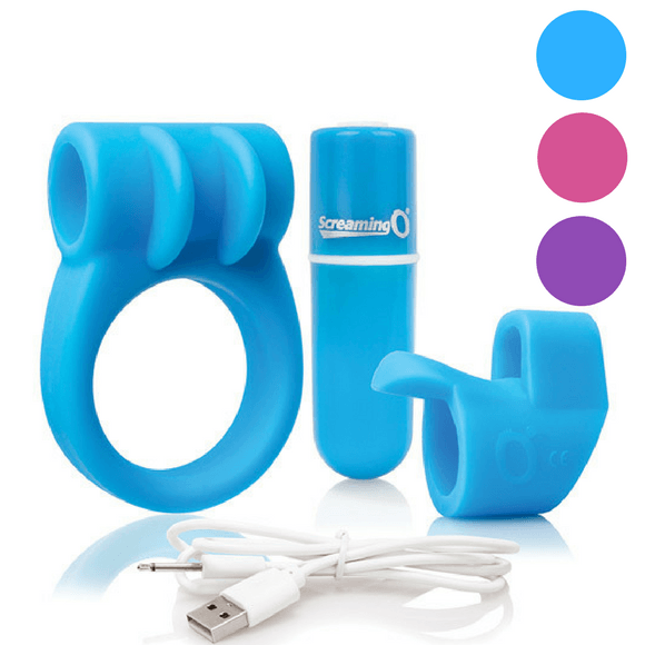 Charged Combo Kit #1 With Silicone Cock Ring and Finger Vibrator - Hamilton Park Electronics