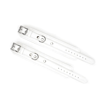 Fuji White Leather Ankle Cuffs - Hamilton Park Electronics