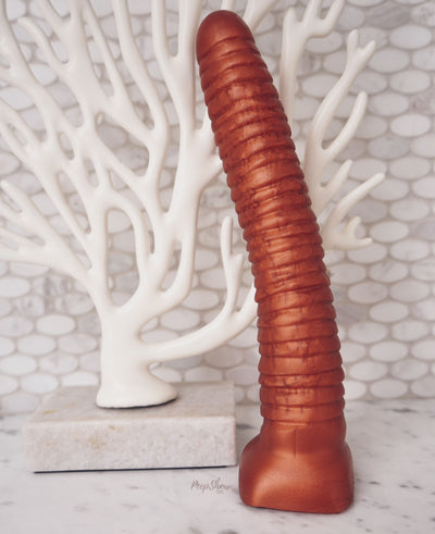 SquarePegToys® Worm - Long Anal Toy in SuperSoft Bronze Silicone - Hamilton Park Electronics