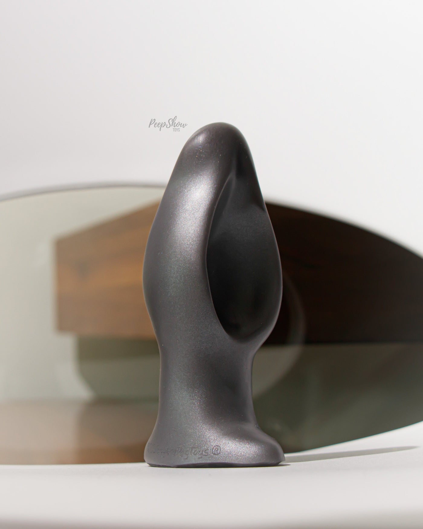 G squeeze™ Vaginal Plug by SquarePegToys® - SuperSoft Silicone, 4 Sizes - Large Graphite side view