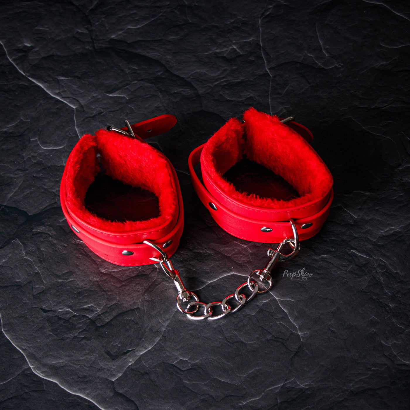 Ouch! Plush Leather Hand Cuffs by Shots - Hamilton Park Electronics