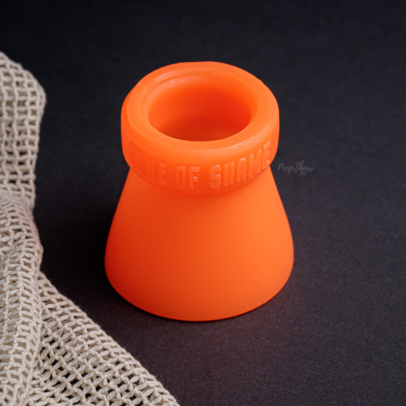Oxballs Cone of Shame Silicone Chastity Device Orange