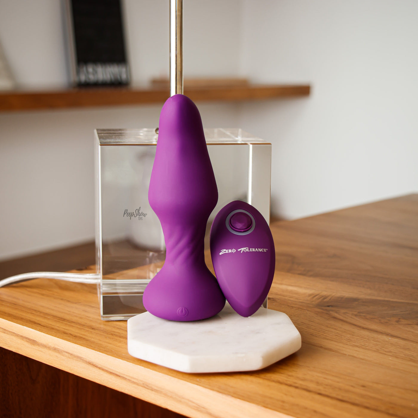Rimming and Vibrating Tunnel Teaser Remote Control Anal Plug Purple