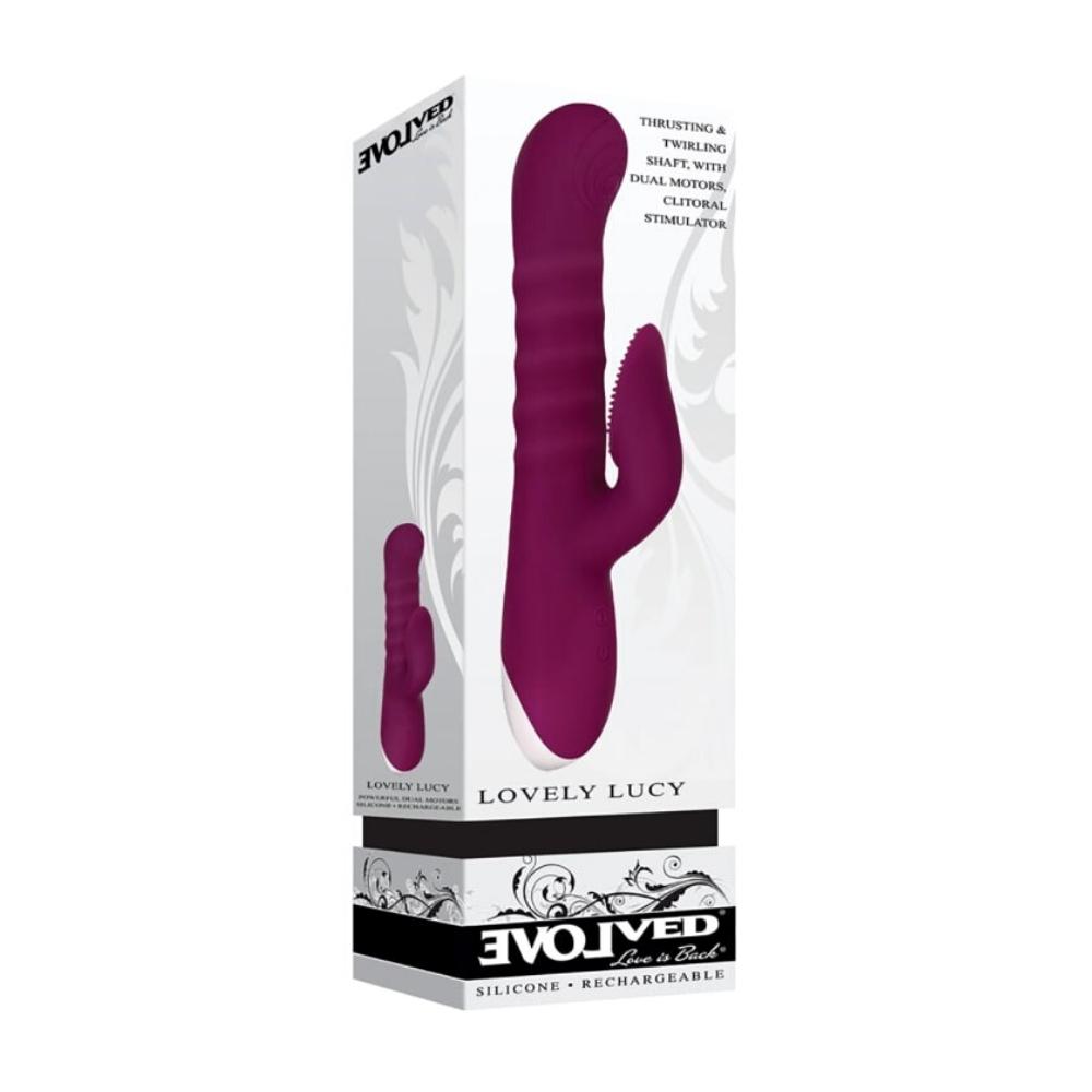 Lovely Lucy thrusting vibrator with rotation - Evolved box
