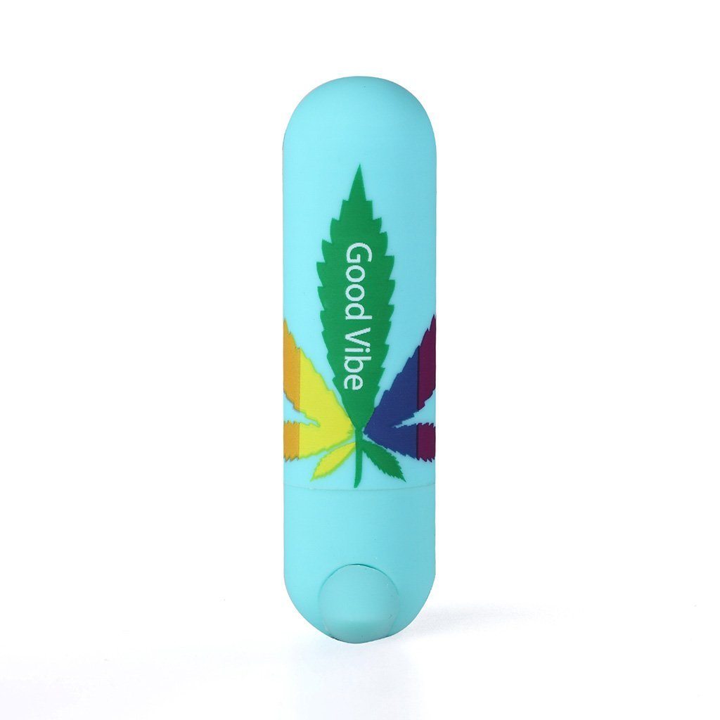 Maia Jessi 420 Rechargeable Mini Bullet Vibrator with Colorful Leaf Pattern - 420 Gift - Hamilton Park Electronics