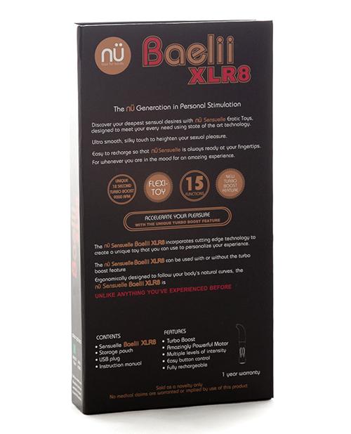 NU Sensuelle Baelii XLR8 Powerful Rechargeable Vibrator with Turbo Boost - Hamilton Park Electronics
