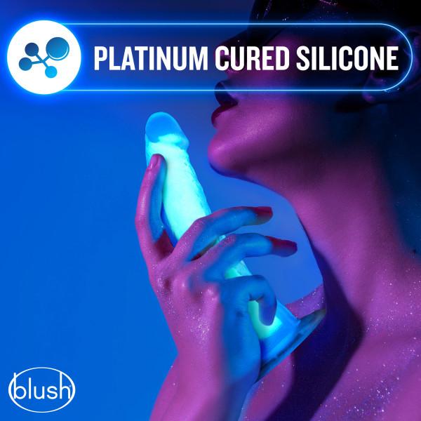 Blush Neo Elite GLOW in the Dark 7.5 Inch Silicone Dual Density Suction Cup Dildo - Hamilton Park Electronics