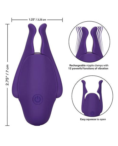 CalExotics Rechargeable Nipplettes Vibrating Nipple Clamps - Hamilton Park Electronics