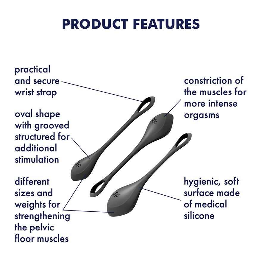 Satisfyer Yoni Power - 3-Piece Ben Wa Ball Kit - Hamilton Park Electronics