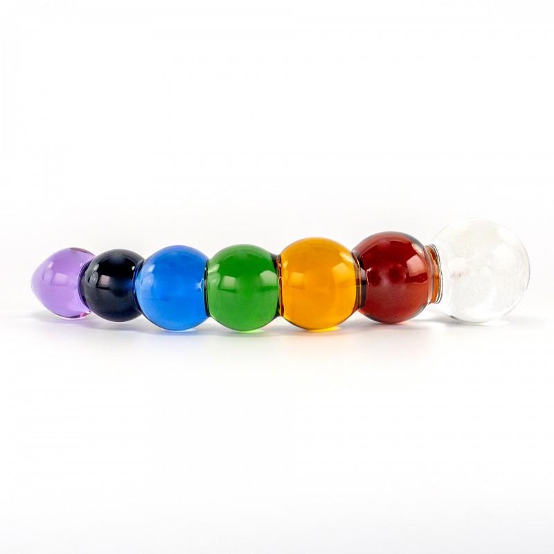 Crystal Delights Rainbow Bubble Dildo Multicolored Glass Dildo - Hamilton Park Electronics