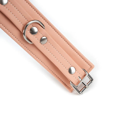 Organosilicone Pink Ankle Cuffs Buckle Close Up