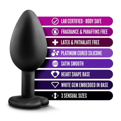 Luxe Bling Plugs Silicone Butt Plug Training Kit with White Gems - Hamilton Park Electronics